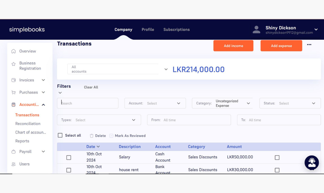 Our accounting tool provides a simple dashboard to enter transactions, reconcile accounts, and manage all accounting tasks efficiently, streamlining your financial processes with ease